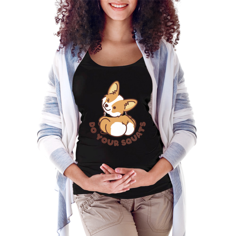 Do Your Squats Cute Corgi   Bodybuilding Maternity Scoop Neck T-shirt by rhonalrosnann | Artistshot