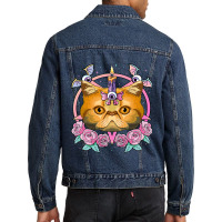 Pastel Goth Exotic Shorthair Pagan Creepy Menhera Cat Men Denim Jacket | Artistshot