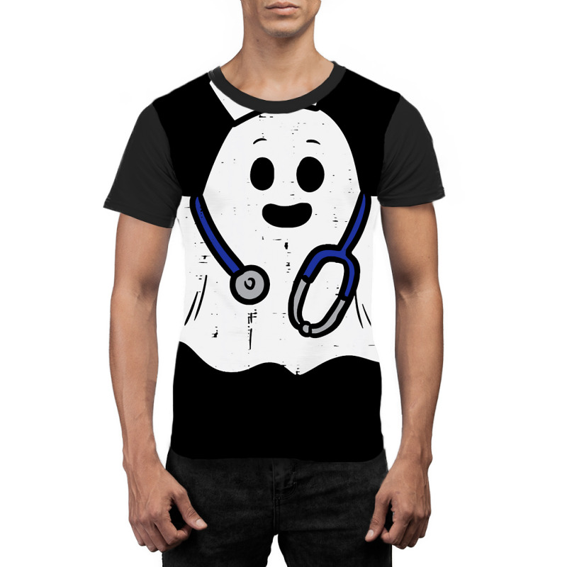 Nurse Ghost Scrub Halloween Costume For Nurses Women Rn Graphic T-shirt by JohnNichols89123 | Artistshot