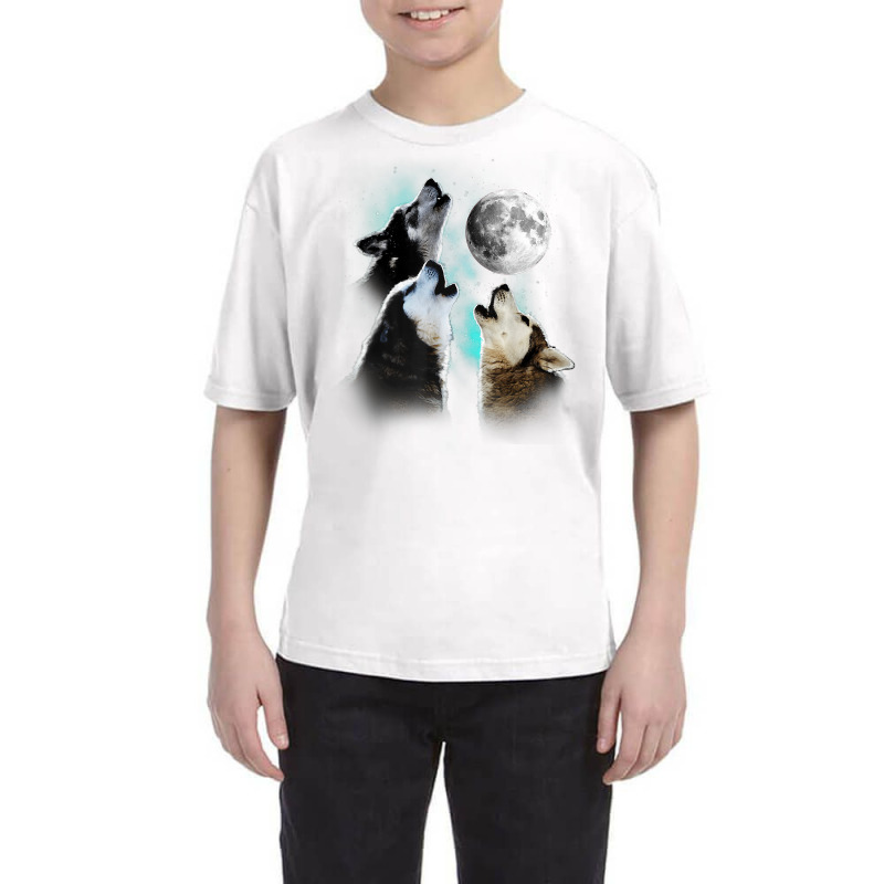 Siberian Husky Shirt, Siberian Husky Howling At The Moon T Shirt Youth Tee by luckenbg | Artistshot