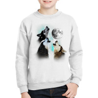 Siberian Husky Shirt, Siberian Husky Howling At The Moon T Shirt Youth Sweatshirt | Artistshot