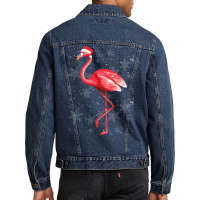 Flamingo Christmas Funny Flamingo Christmas Men Denim Jacket | Artistshot