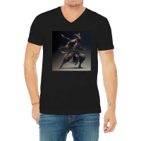 Samurai Elf Warrior V-neck Tee | Artistshot