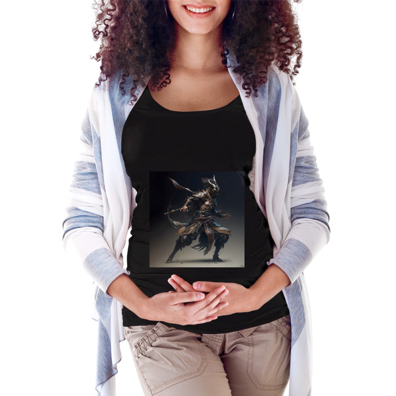 Samurai Elf Warrior Maternity Scoop Neck T-shirt by apolitery | Artistshot