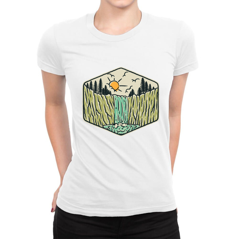 Beauty Waterfall Ladies Fitted T-Shirt by Quilimo | Artistshot