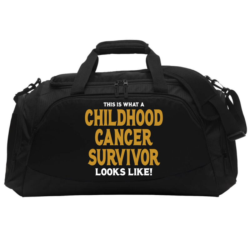 Never Underestimate The Strength Of A Childhood Cancer Warrior Active Duffel | Artistshot