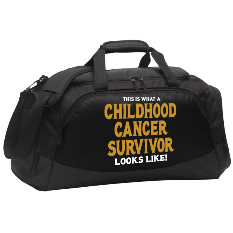 Never Underestimate The Strength Of A Childhood Cancer Warrior Active Duffel | Artistshot