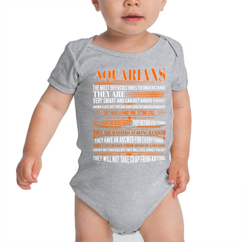 Aquarians Difficult Ones To Understand Zodiac Tees Baby Bodysuit by rardesign | Artistshot