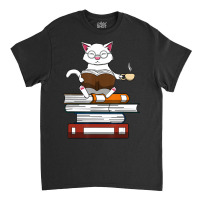 Limited Edition Cat Kitty Reading Books Coffee Classic T-shirt | Artistshot