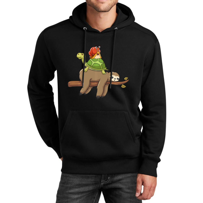 Animal Humor Sloth Turtle Snail Jokes Unisex Hoodie by tintruong | Artistshot