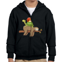 Animal Humor Sloth Turtle Snail Jokes Youth Zipper Hoodie | Artistshot