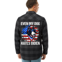 Anti Joe Biden Even My Dog Hates Biden Usa Flag Pibble Flannel Shirt | Artistshot