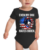 Anti Joe Biden Even My Dog Hates Biden Usa Flag Pibble Baby Bodysuit | Artistshot