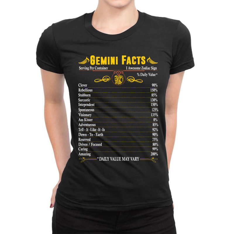 Gemini Facts Zodiac Ladies Fitted T-Shirt by rardesign | Artistshot