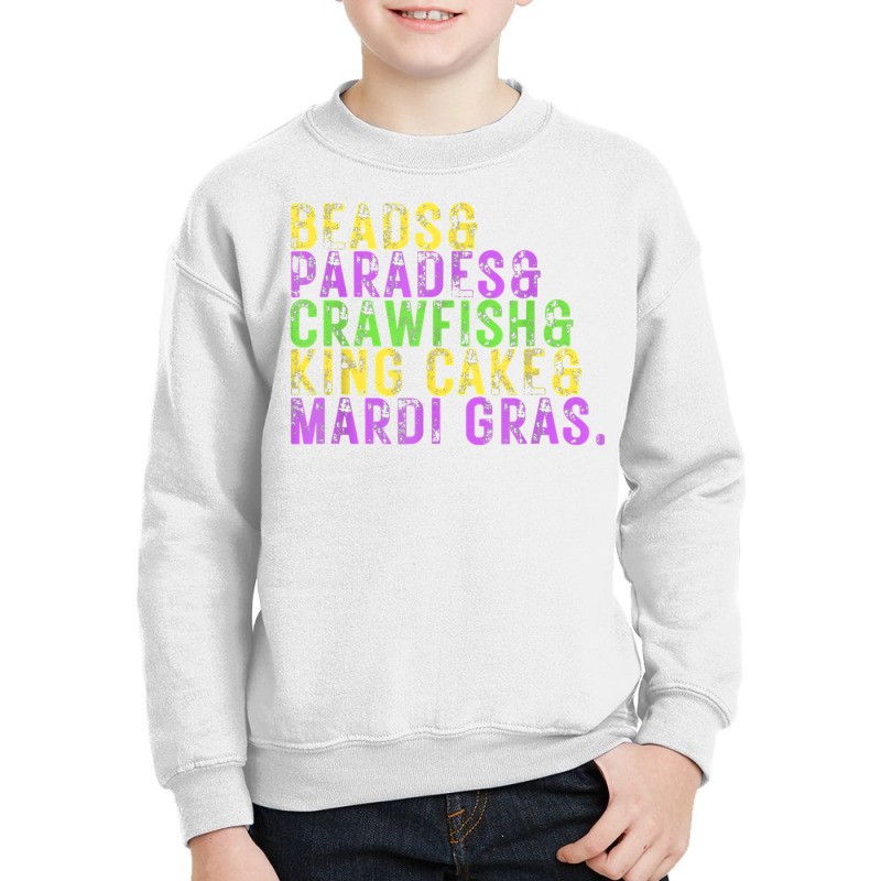 Beads, Parades, Crawfish, Kingcake, Mardi Gras New Orleans T Shirt Youth Sweatshirt | Artistshot