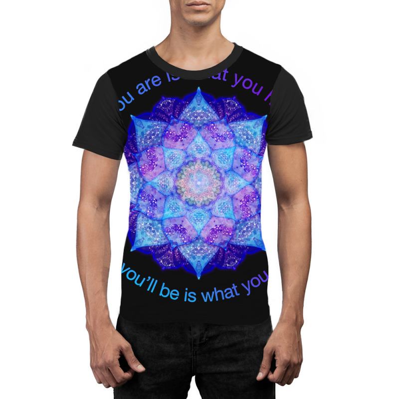 Hot Trend Purple Blue Mandala Inspirational Buddhist Quote Graphic T-shirt | Artistshot