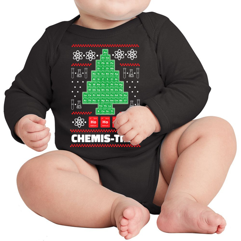 Chemistry Christmas Science Holiday Periodic Table Long Sleeve Baby Bodysuit by tintruong | Artistshot