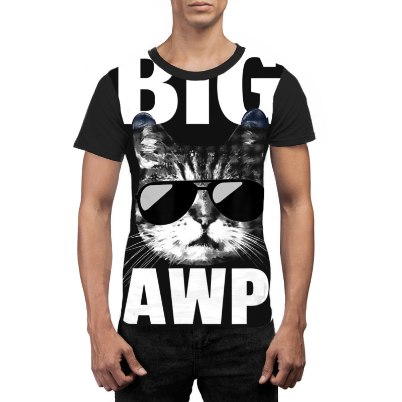 Black And White Cat Kitten Big Pawpa Graphic T-shirt by longho | Artistshot