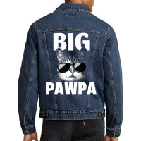 Black And White Cat Kitten Big Pawpa Men Denim Jacket | Artistshot