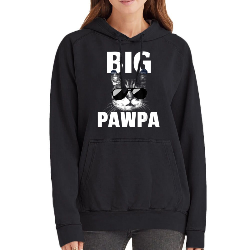 Black And White Cat Kitten Big Pawpa Vintage Hoodie by longho | Artistshot