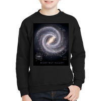 Milky Way Galaxy Map Youth Sweatshirt | Artistshot