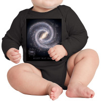 Milky Way Galaxy Map Long Sleeve Baby Bodysuit | Artistshot