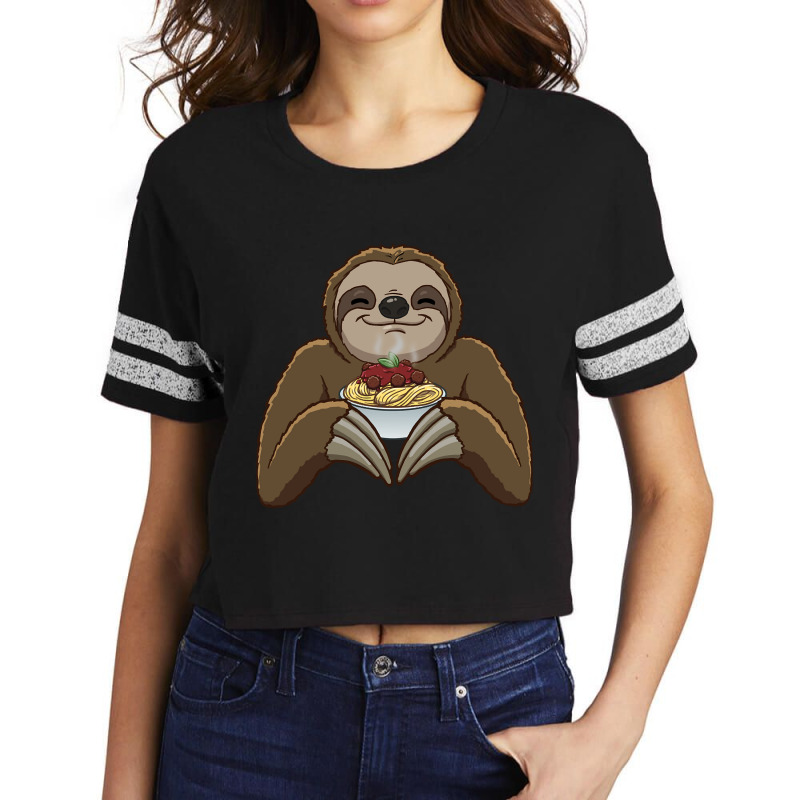 Hot Trend Sloth Spaghetti Meat Balls Scorecard Crop Tee by Jankonen637 | Artistshot