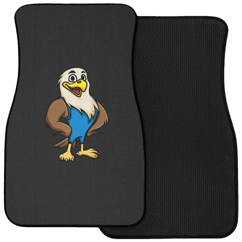 Cute Anthropomorphic Human-like Cartoon Character Bald Eagle In Clothe Front Car Mat | Artistshot