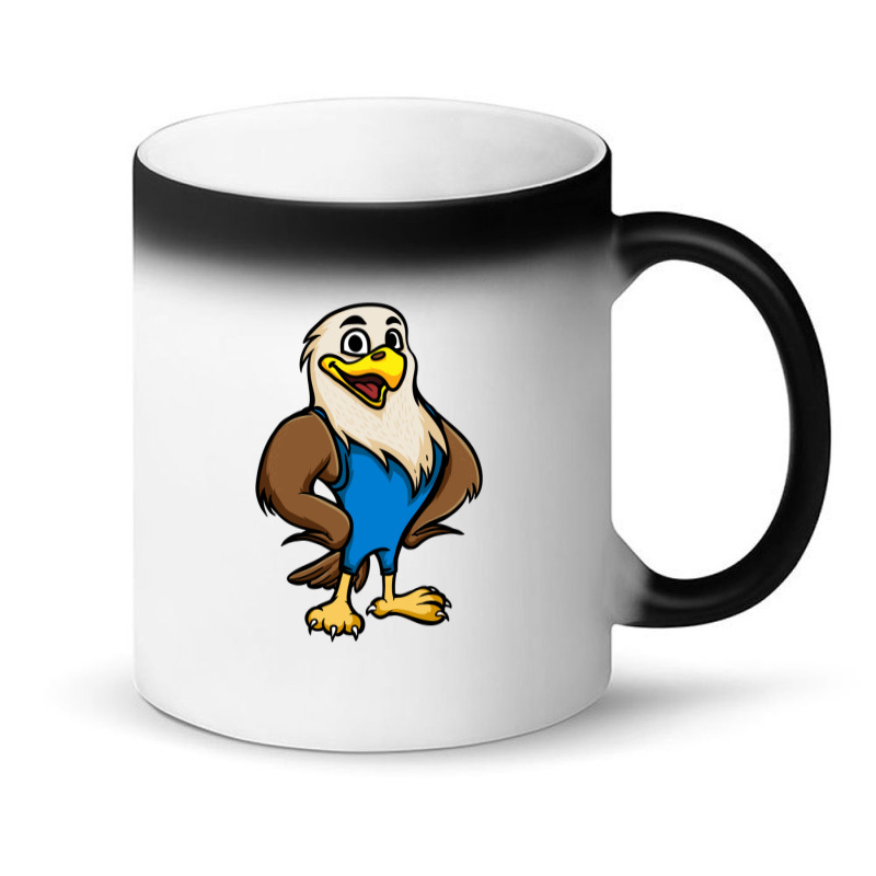 Cute Anthropomorphic Human-like Cartoon Character Bald Eagle In Clothe Magic Mug | Artistshot