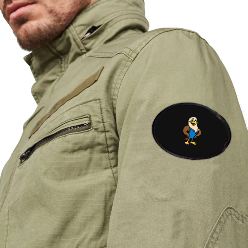 Cute Anthropomorphic Human-like Cartoon Character Bald Eagle In Clothe Oval Patch | Artistshot