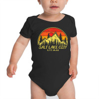 Vintage Salt Lake City Utah Ut Mountains Hiking Souvenir T Shirt Baby Bodysuit | Artistshot