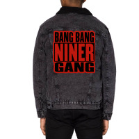 Bang Bang Niner Gang Earl Stevens E 40 Niner Gang San Francisco Lyrics Unisex Sherpa-lined Denim Jacket | Artistshot