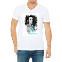 Benjamin Franklin Painting Art V-neck Tee | Artistshot