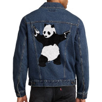 Banksy Armed Panda With Guns Green Men Denim Jacket | Artistshot