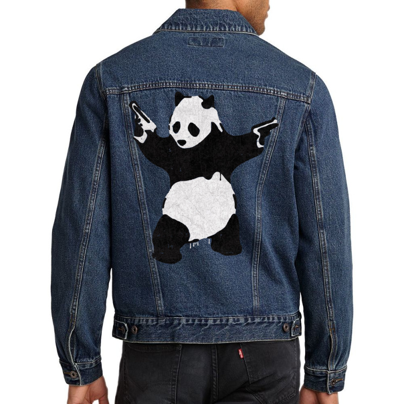 Banksy Armed Panda With Guns Green Men Denim Jacket by zwicklruhsanw | Artistshot