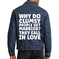 Clumsy Joke Fall In Love Men Denim Jacket | Artistshot