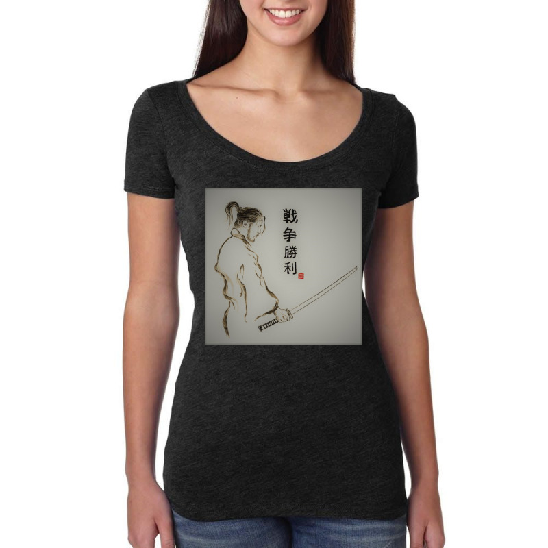 Samurai Sword. Women's Triblend Scoop T-shirt by apolitery | Artistshot