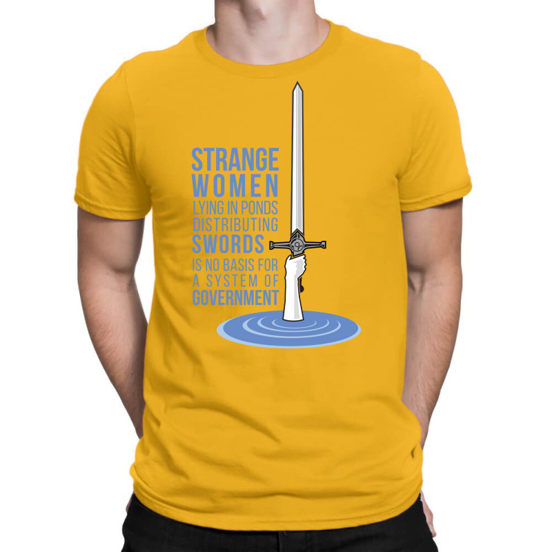 Strange Women Lying In Ponds Distributing Swords Yellow T-Shirt by xsavvakuistih | Artistshot