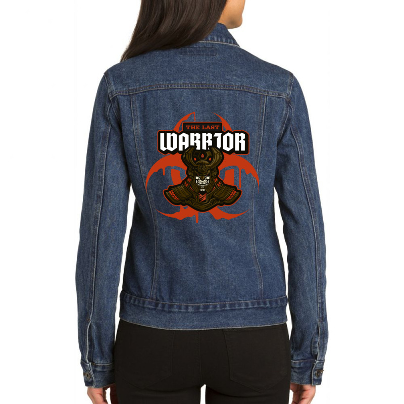 Samurai Warrior _ Shogun 4 Ladies Denim Jacket by apolitery | Artistshot