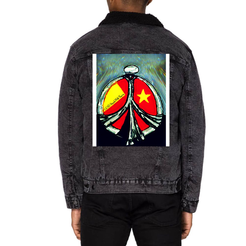 God Stands With Tigray ❤️ End #tigraygenocide. I Am Donating 80% O Unisex Sherpa-Lined Denim Jacket by aceroslindrai | Artistshot