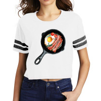 Bacon And Sunny Side Up Eggs  Breakfast Pan Of Bacons, Egg And Scorecard Crop Tee | Artistshot