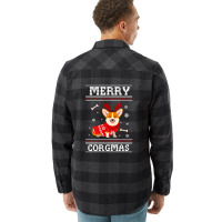 Merry Corgmas Ugly Sweater Flannel Shirt | Artistshot