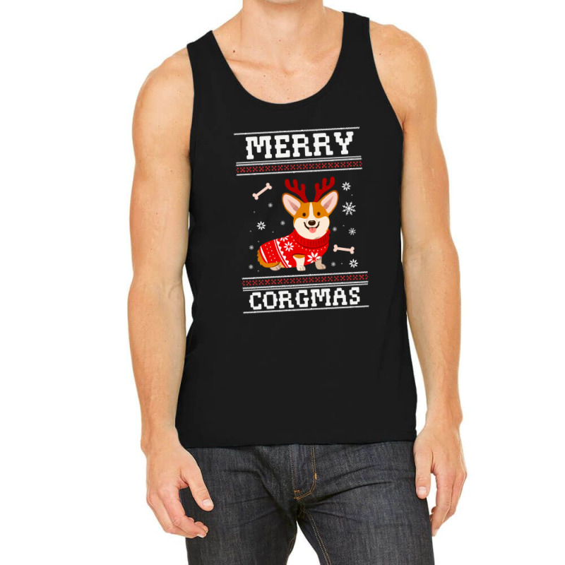 Merry Corgmas Ugly Sweater Tank Top | Artistshot