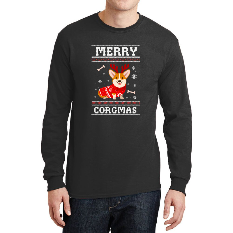 Merry Corgmas Ugly Sweater Long Sleeve Shirts | Artistshot