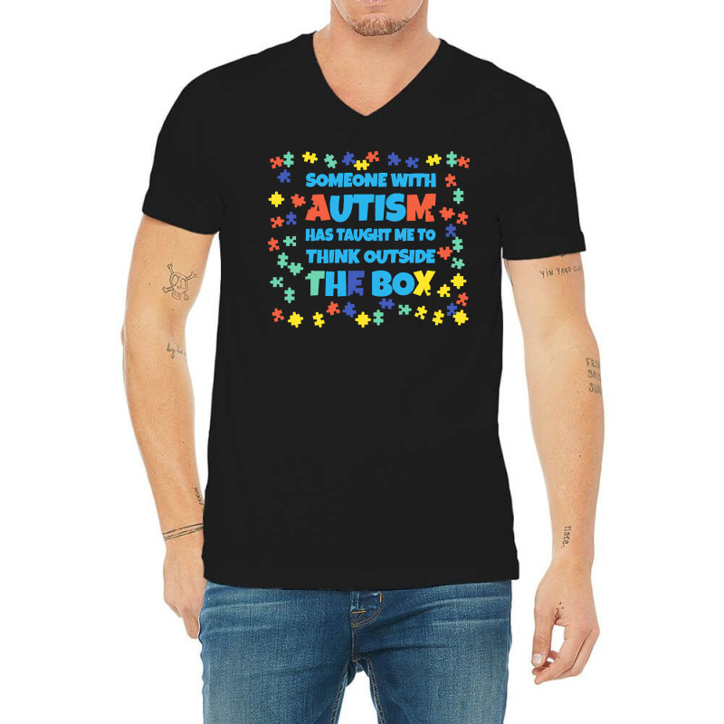 Autism T  Shirt Autism Autistic Autism Support Puzzle T  Shirt V-Neck Tee by vmcdermott132 | Artistshot