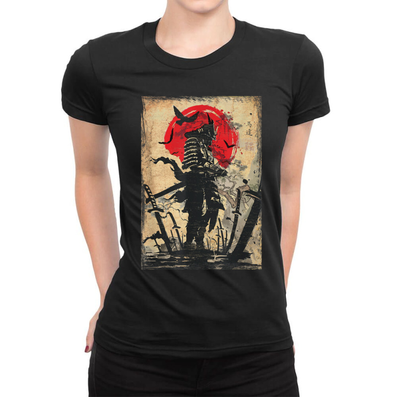 Samurai Warrior Duvet Covers 4 Ladies Fitted T-Shirt by apolitery | Artistshot