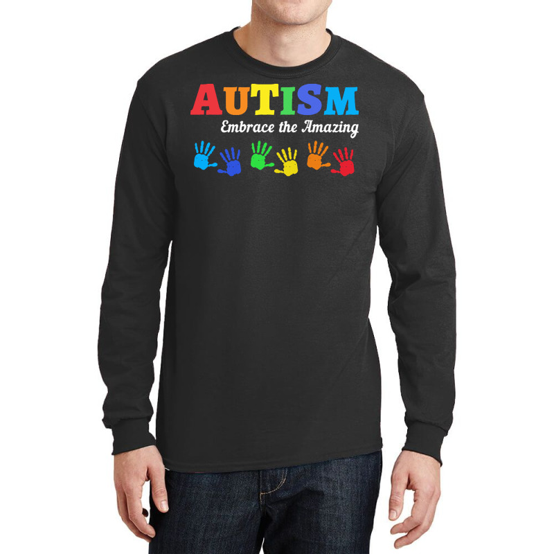 Autism T  Shirt Autism Awareness Embrace The Amazing T  Shirt Long Sleeve Shirts by vmcdermott132 | Artistshot