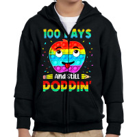 Happy 100 Days Of School And Still Poppin 100th Day Pop It T Shirt Youth Zipper Hoodie | Artistshot