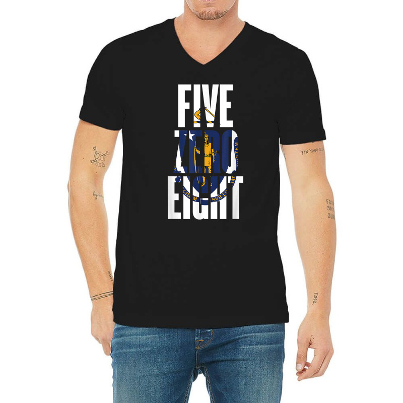 Five Zero Eight 508 Area Code Worcester Massachusetts T Shirt V-Neck Tee by thunmzien | Artistshot