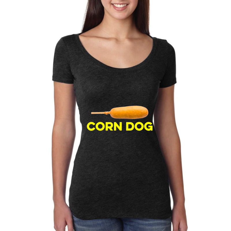 Corn Dog Sausage Hot Dog On Stick Food Lover Women's Triblend Scoop T-shirt by namnguyen | Artistshot